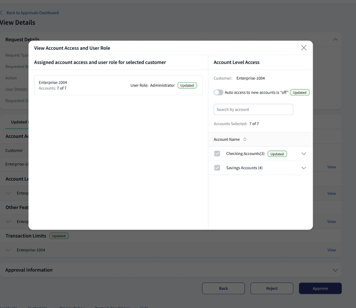 View Account Access and User Role Updated